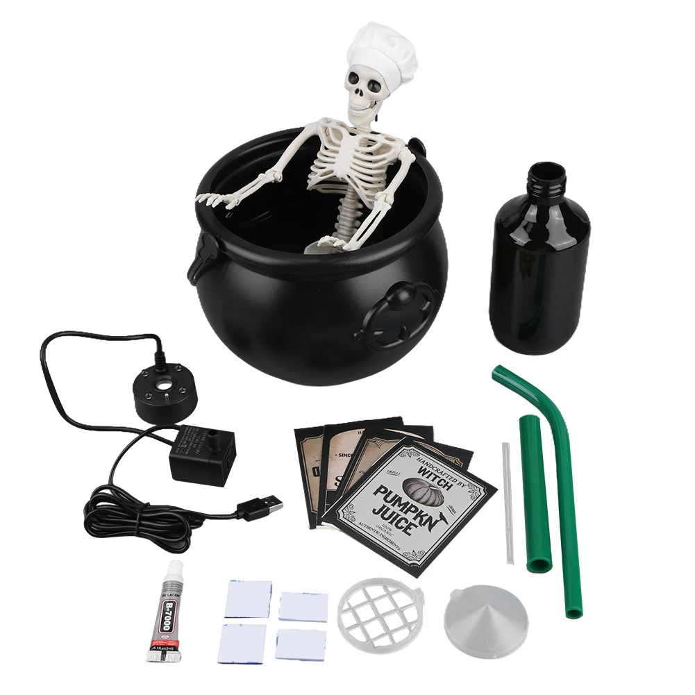 

Декорации на Хэллоуин: Волшебная плавающая бутылка с ведьминой котелкой и генератором тумана для украшения дома, стола, каминной полки, кухни, комнаты