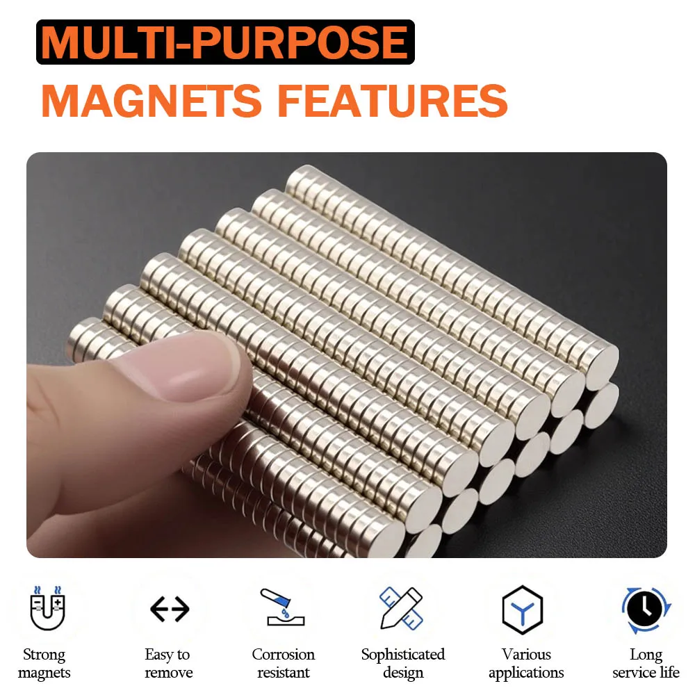 High Density Magnetic Alloy Durable Waterproof Neodymium Magnet Disc 6x2mm for Workshop Use Holding Metal Objects