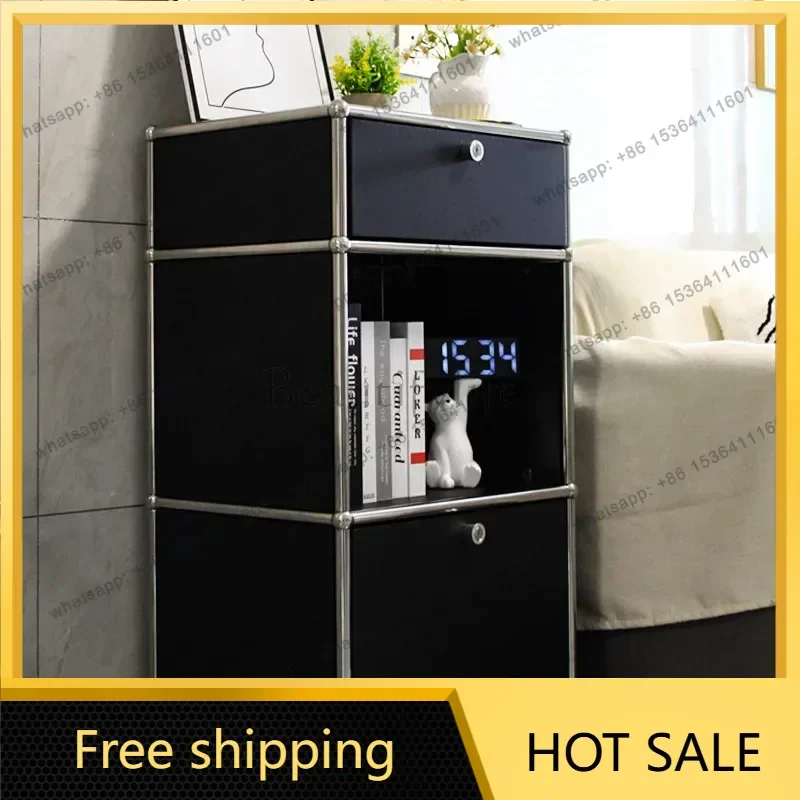 LDModular Dining Sideboard Cabinet Stainless Steel Retro Living Room Cabinet Design Modern Storage Coffee Buffet