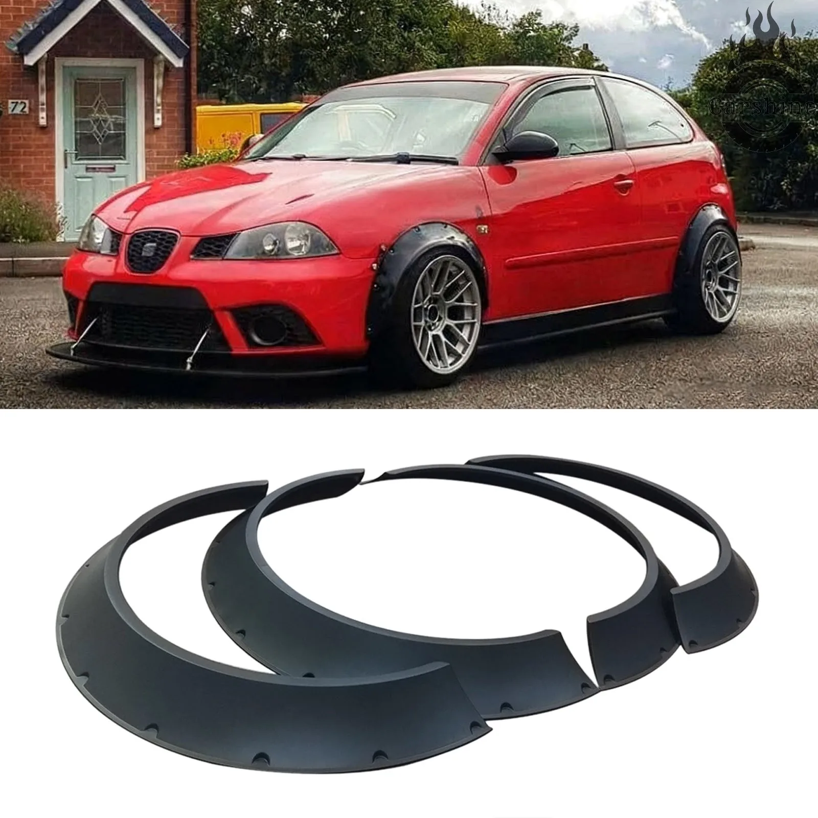 

Fender Flares For SEAT Ibiza Wide Body Wheel Arches 80mm 4pcs Set Black