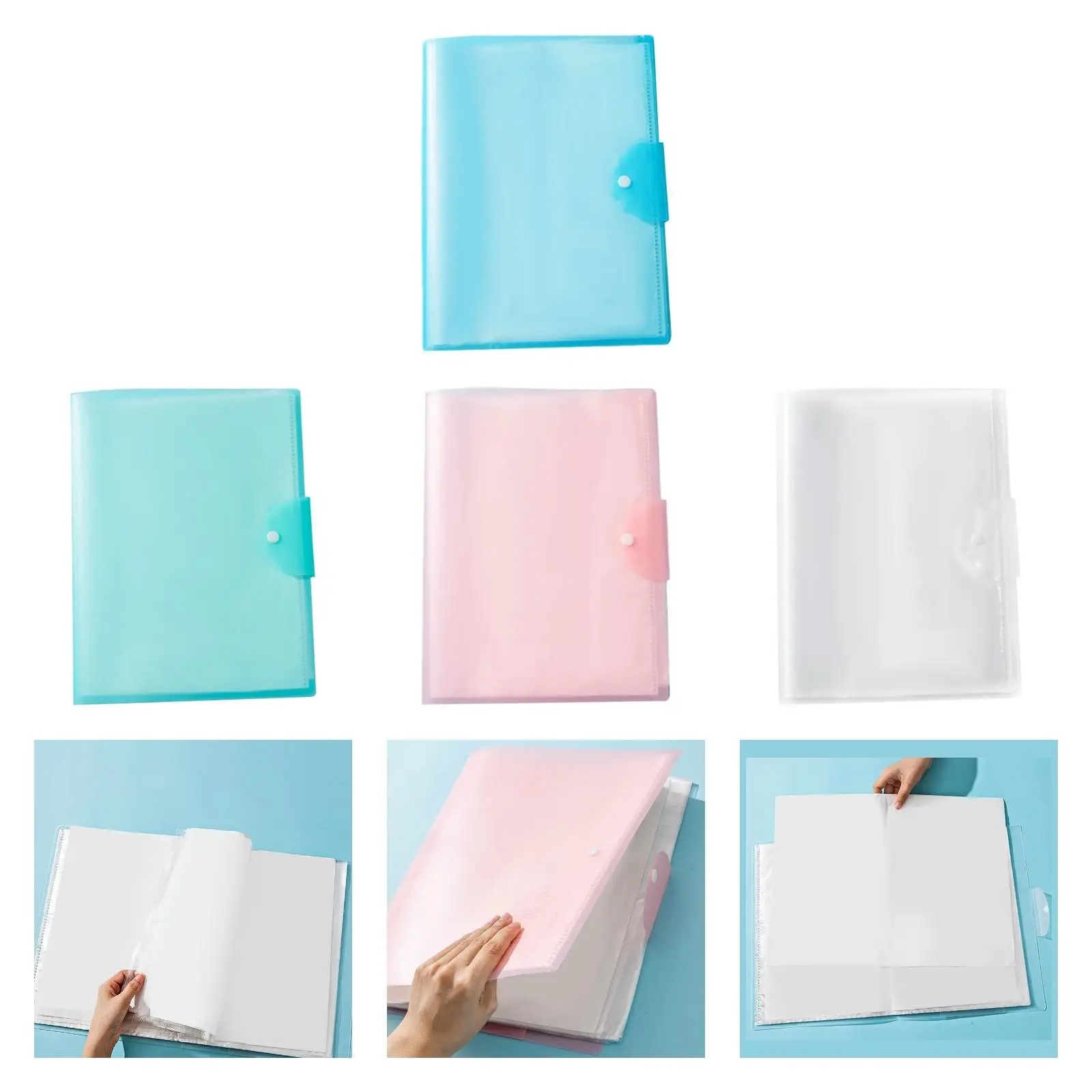 Folder File A3 Halaman Dalam Pengatur File Penutup Tombol Jepret Baffle Tas Penyimpanan Ujian Portabel Dapat Dilipat Pengatur Dokumen