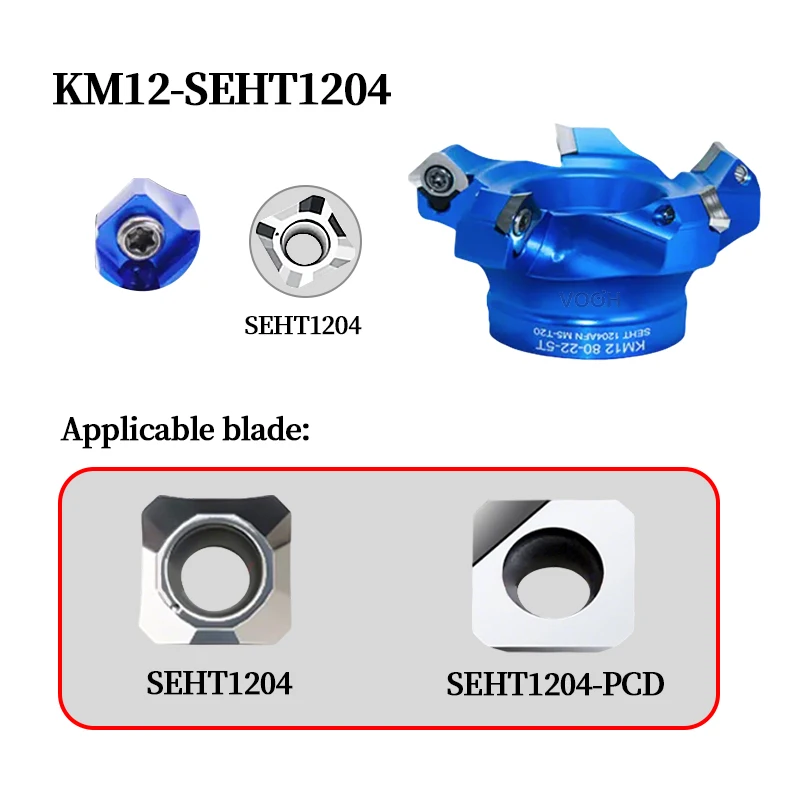 KM12 SE12 Aluminum alloy milling cutter head inserted into SEHT1204 SEKT1204 Matching FMB FMB22 FMB27 tool holder bracket tool