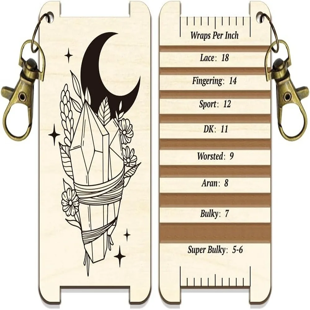 Spinners Tool Wrapped Twinkle in Moons Night Spinning Card for Treasure Lovers Knitting Needle Gauge and Ruler for Measuring