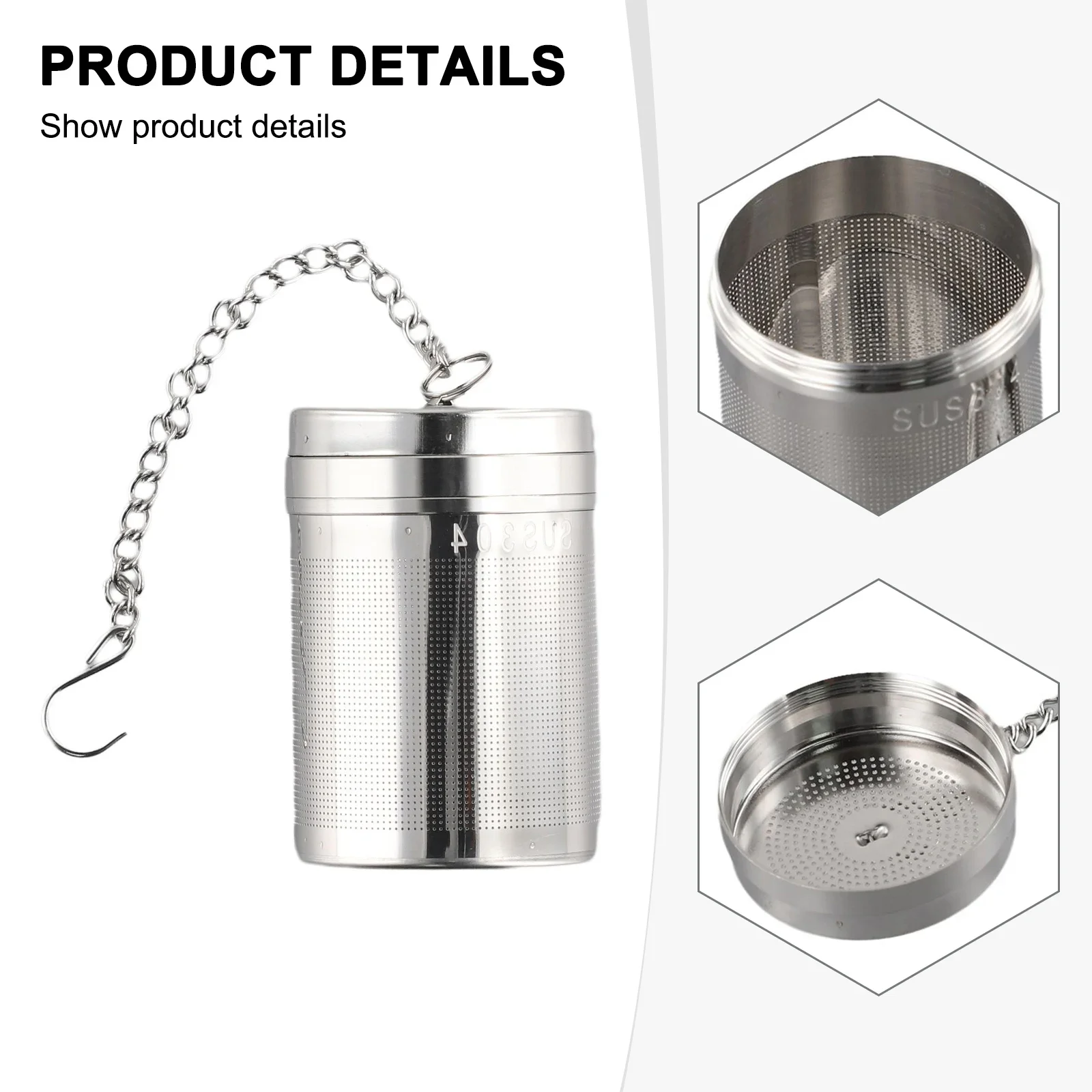 

Mesh Filter Tea Infuser Home Cooking Fine Holes 304 Stainless Steel Mug Reusable Rust Resistant Seals Strainer