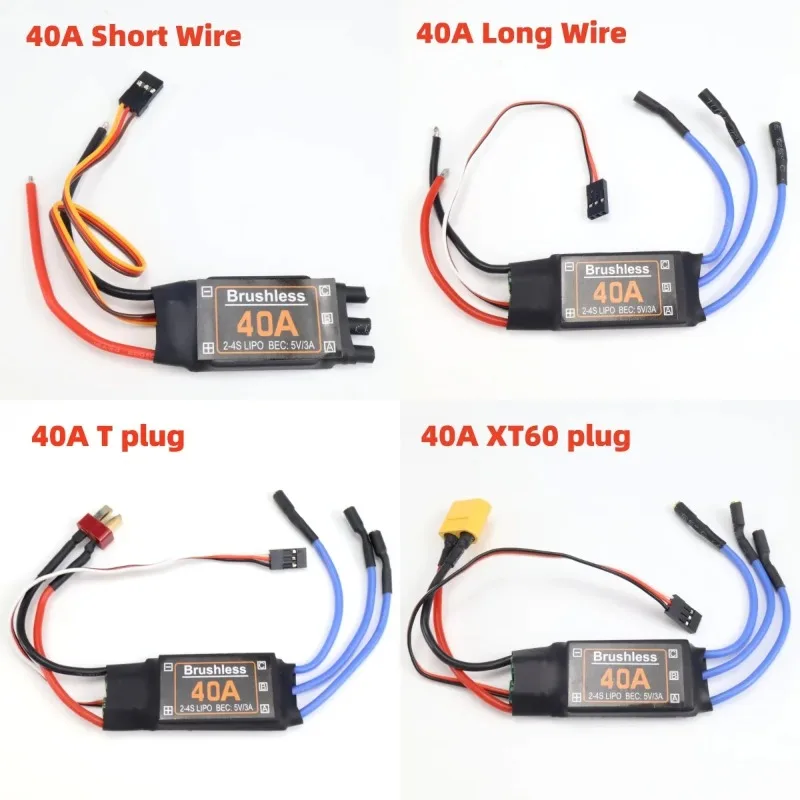 controlador-de-velocidade-com-5v-3a-ubec-para-rc-fpv-quadcopter-avioes-helicoptero-f450-f550-s500-30a-motor-xt60-sem-escova-40a-esc