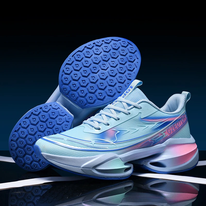 Unisex Carbon Plate Racing Running Shoes Marathon Sneakers Lightweight Breathable High Rebound Non Slip Athletic Training Shoes