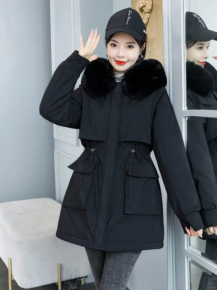Vielleicht High Quality Removable Lining Winter Parka For Women's Fur Hooded Coat Warm Thicken Female Winter Jacket Clothes 2022