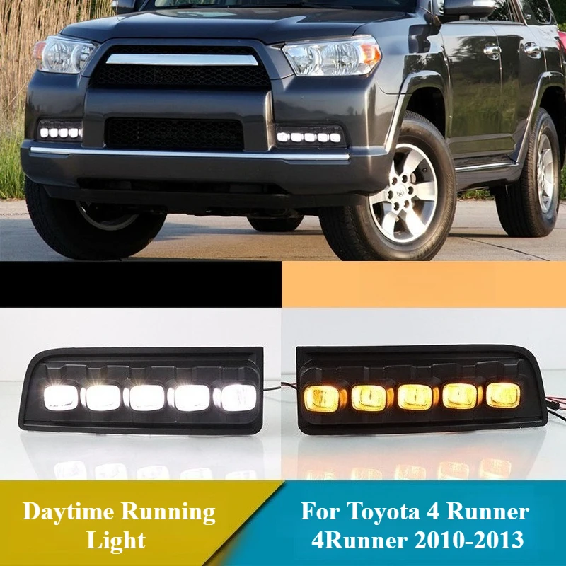 

2PCS LED Daytime Running Light Car DRL Front Fog Lamp Sequential Turn Signal For Toyota 4 Runner 4Runner 2010 2011 2012 2013