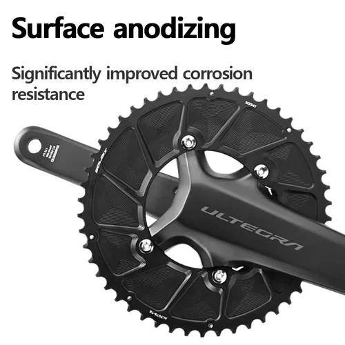 Imagen 2 del producto Plato 110 BCD para Shimano 105 R7100 Ultegra R8100 Dura Ace 9200 110bcd 4 pernos anillo de cadena doble bicicleta de carretera 2X rueda dentada