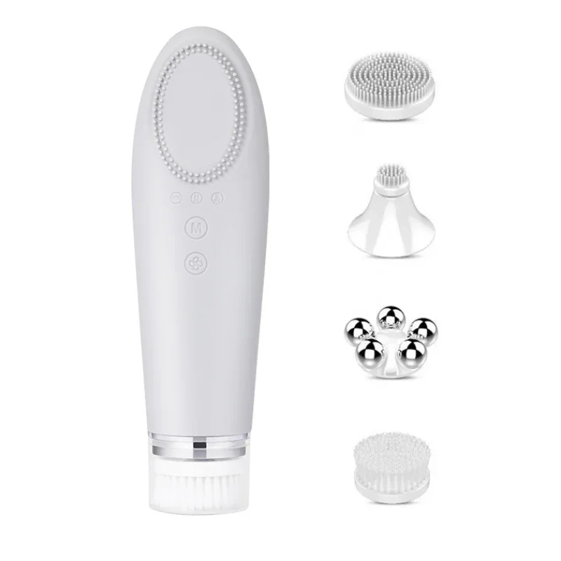 Facial cleanser electric two-way rotating heart motor Silicone cleansing brush Rechargeable Cleansing massage face