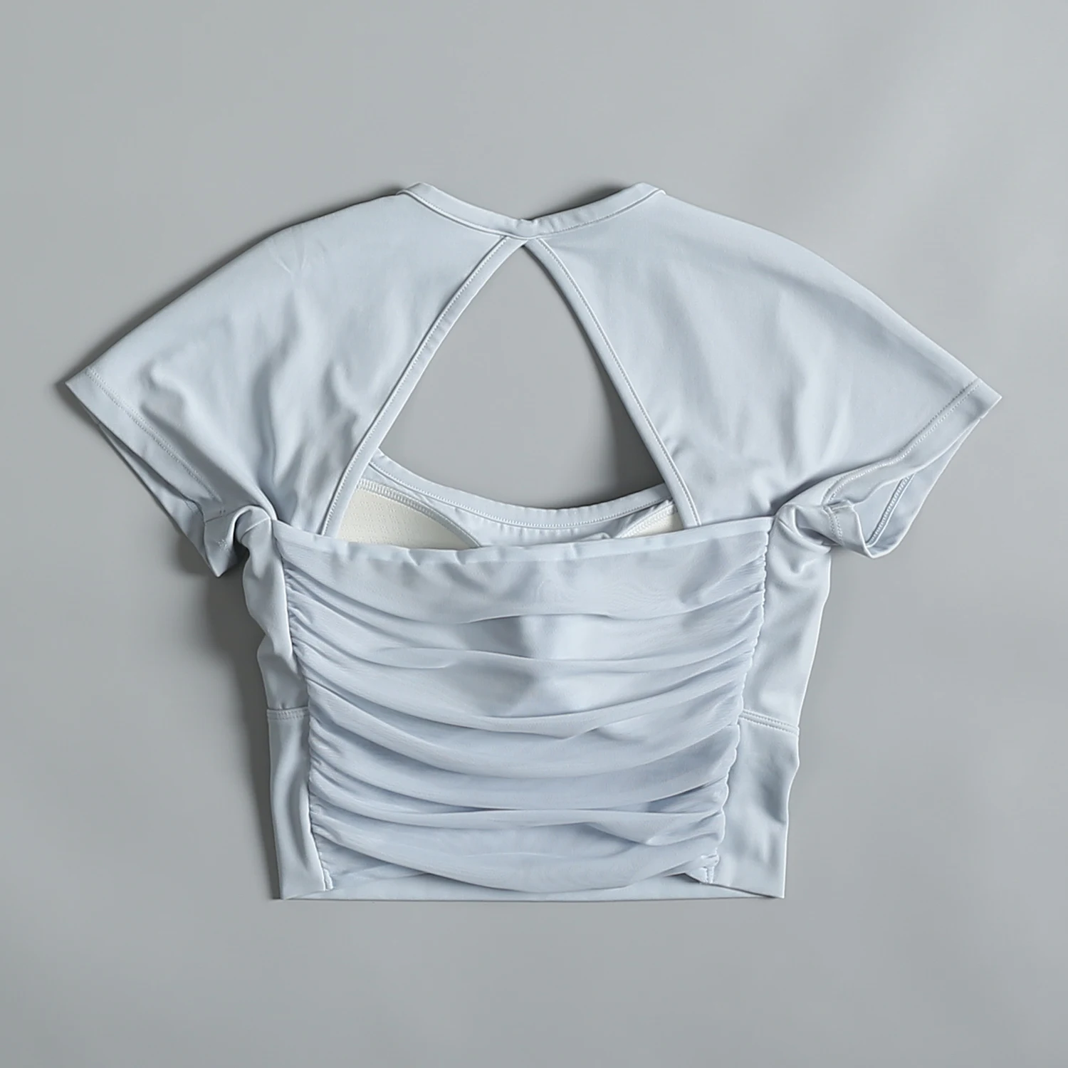 Women's Sportswear Short Sleeve Yoga Pilates Fitness Top Slimming Quick Dry Morning Run Casual Sportswear U-Neckline Moisture...