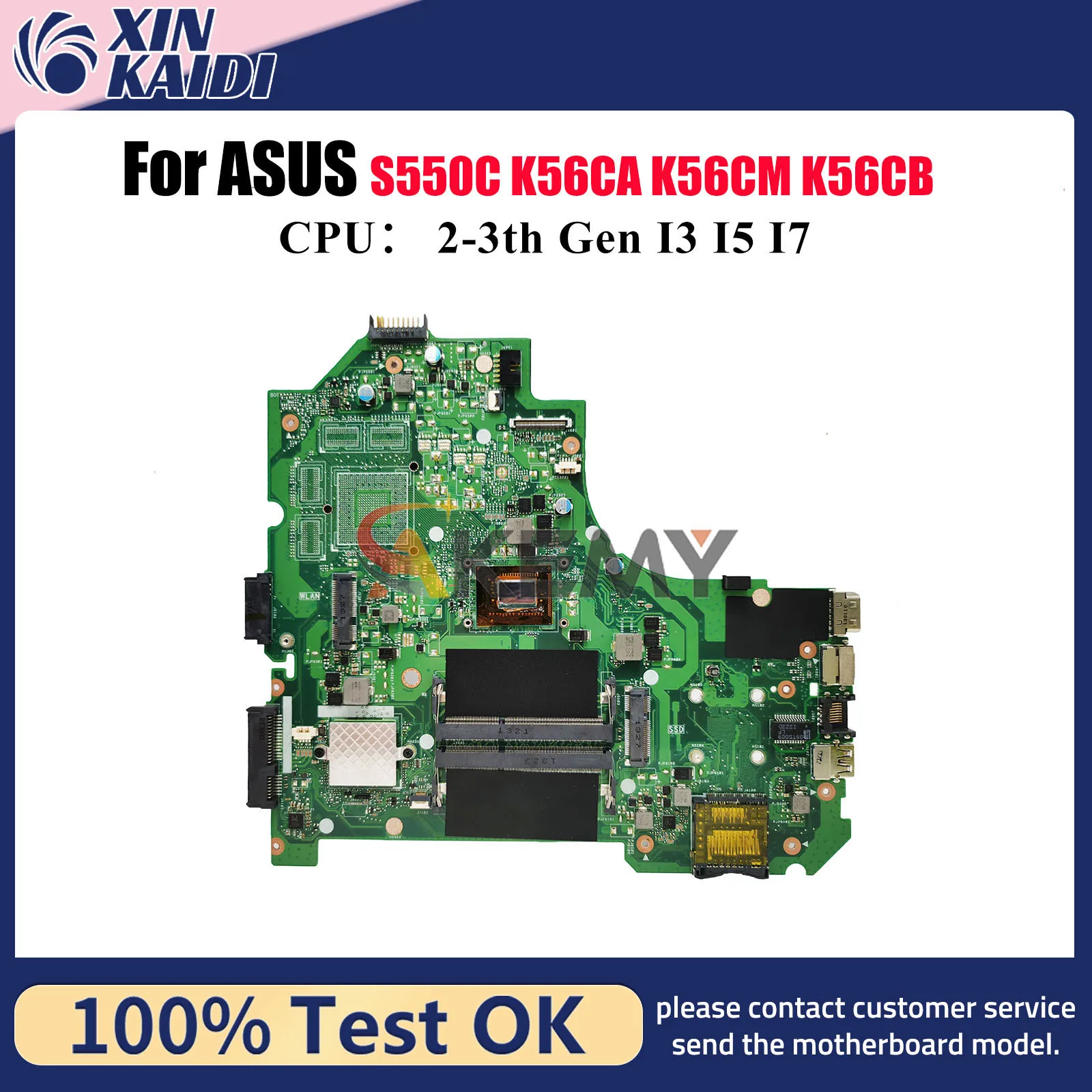 

K56CA Материнская плата для ноутбука ASUS K56C K56CM S550C K56CB K56CA Материнская плата для ноутбука с процессором I3 I5 I7 100% тестирование ОК быстрая доставка