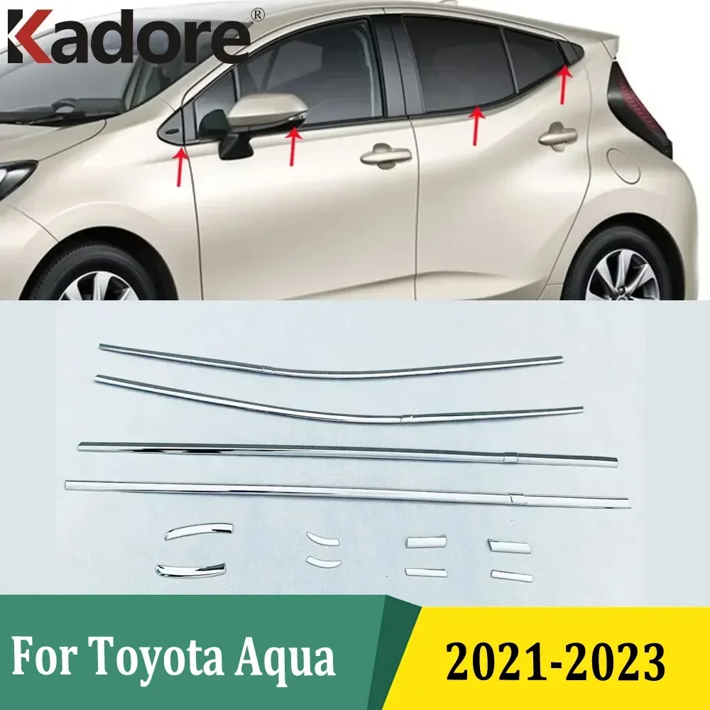 

For Toyota Aqua 2021 2022 2023 Window Moulding Strip Windows Frame Bottom Trim Car Exterior Accessories Stainless Steel