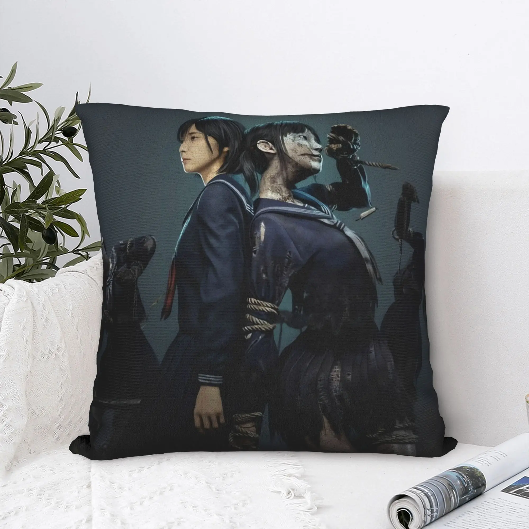 Pillow Cover Horror Silents Hills f Game  Fashion Pillow Case For Sofa Couch Bed Living Room Pillowcases