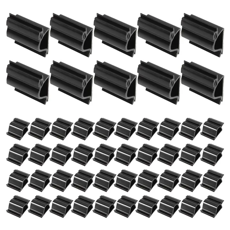 50 Pcs Black Sign Clip Food Tray Label Holder Plastic Buffet Food Label Clip Reusable Price Tag Tray Sign Holder-ABHG