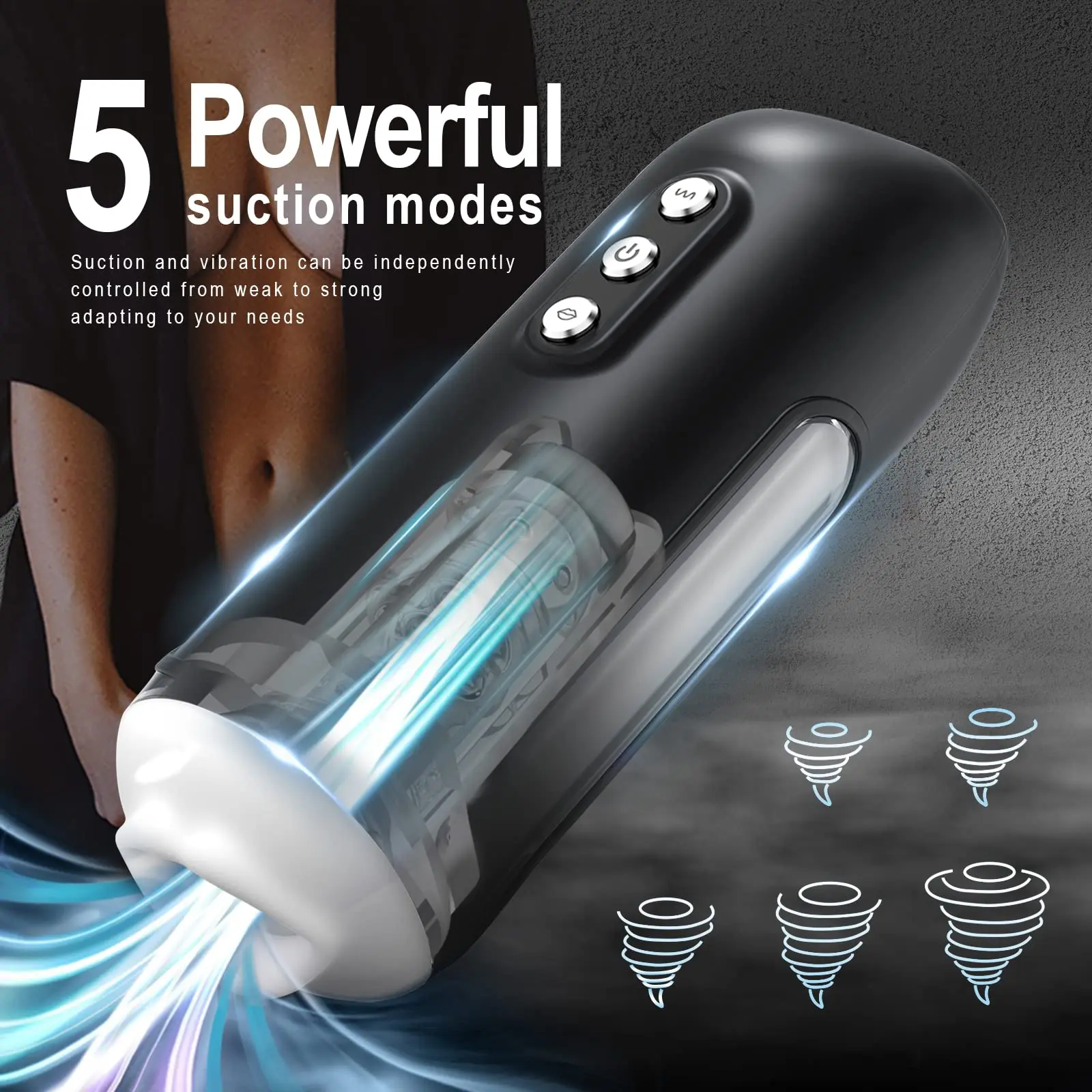 Automatic Male Masturbator Cup with 5 Sucking Modes,5 Powerful Vibrating Modes Blowjob Sex Toys for Men,Electric Pocket Pussy fo