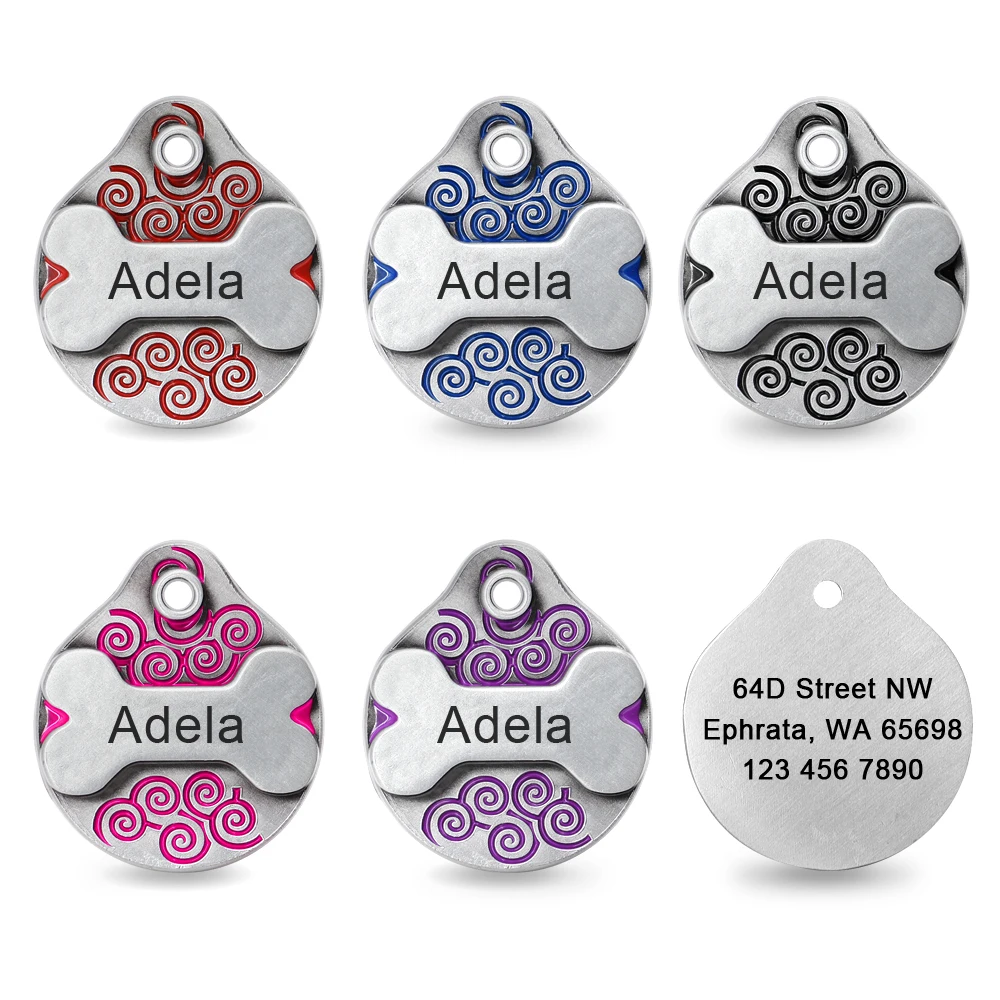 Personalized Dog ID Tag Customized Dogs Cat Tags Nameplate Free Engraved Puppy Kitten Collar Pendant Anti-lost Pet Accessories