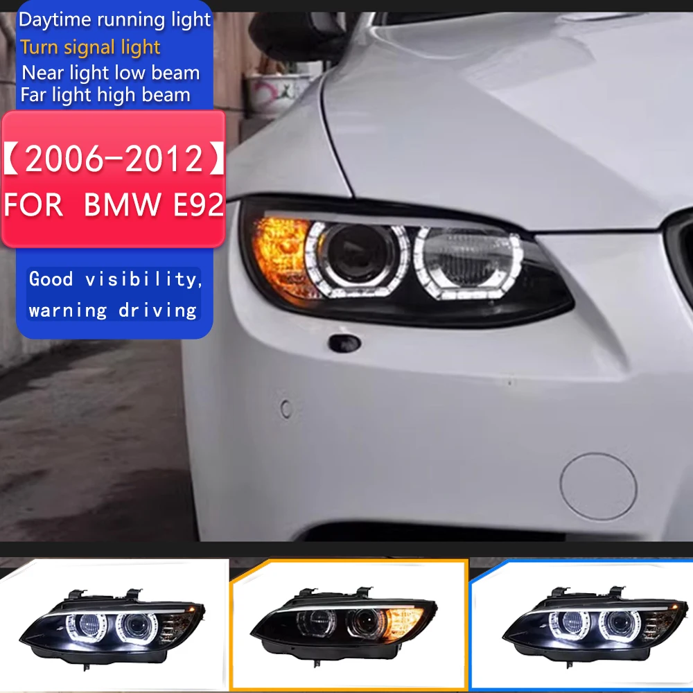

Car Model for BMW E92 Headlights 2006-2012 E93 Headlight 330i 335i DRL Hid Head Lamp Angel Eye Bi Xenon Beam Accessories