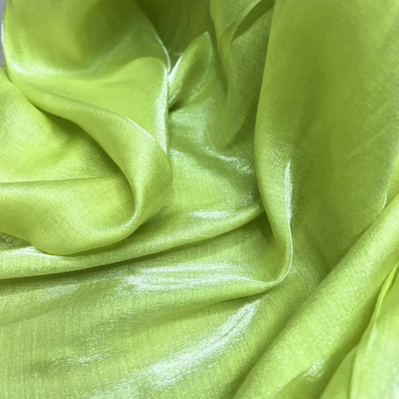 Glass Silk Satin Gradient Fabric Silky Green Tulle Lace Fabric 2022 High Quality Softly Patches For Dolls clothes