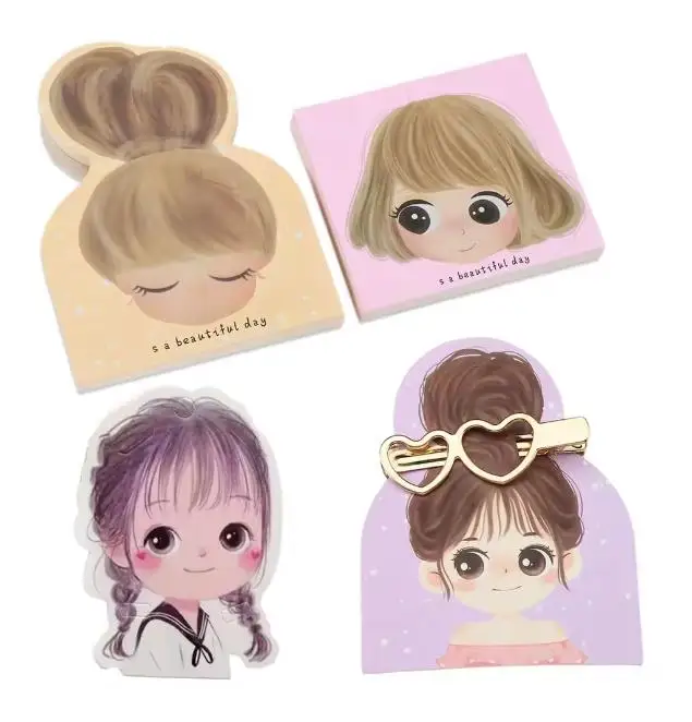 50pcs Cute Girl Cartoon Hair Clip Display Cards Hair Ties And Hair Accessories for Children Packaging Cards