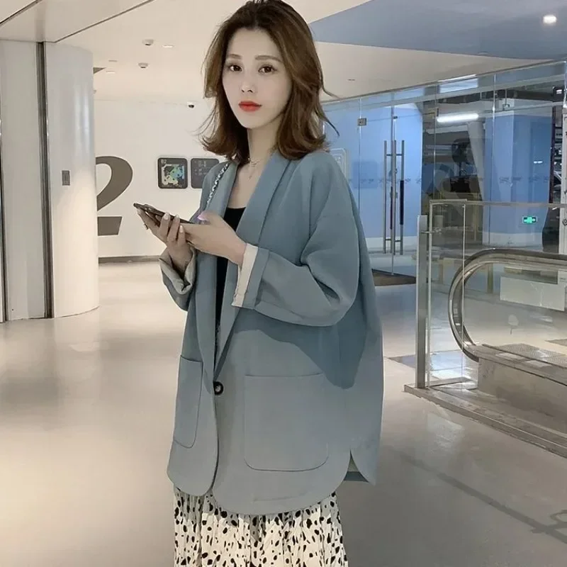 Korean Style Loose Long Sleeve Jacket Sale Tailoring Casual Coats for Women Elegant and Youth Outerwears Fall Chic Blazer Woman