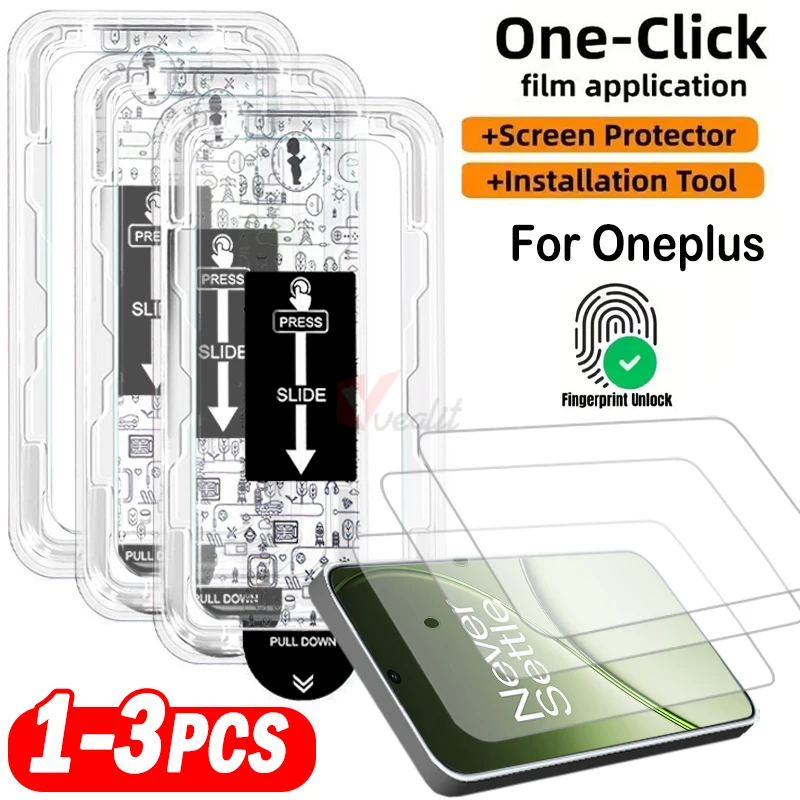1-3pcs Oleophobic Coating Easy Installation Dust-Free Tempered Glass For Oneplus 15 15T 15R HD Screen Protector Cover