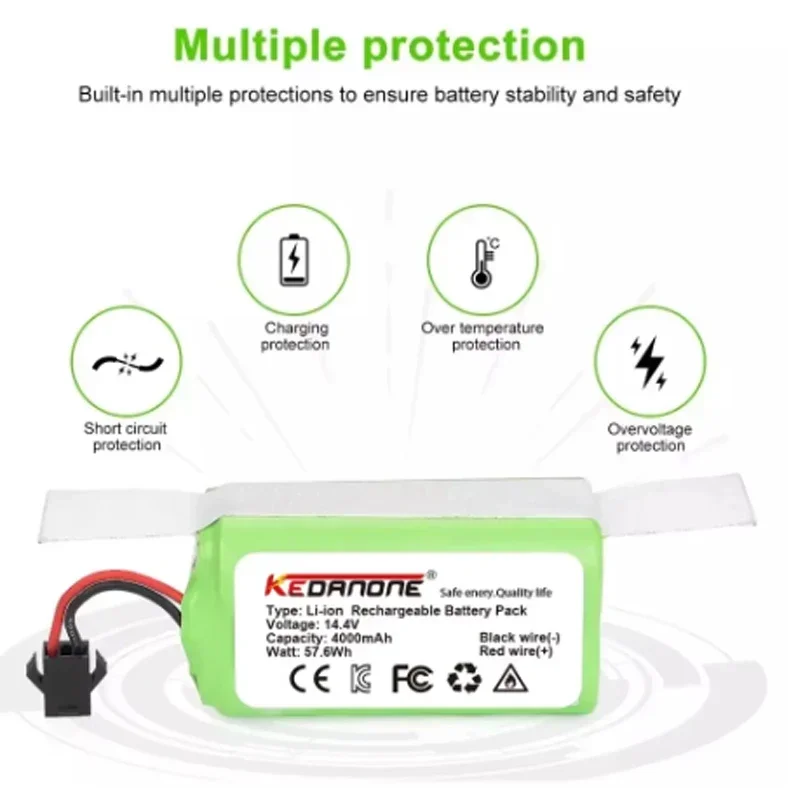 

14.4V 4000mAh Battery For eufy RoboVac 15C 15T 25C 30 30C 35C MAX G10 G15 G20 G30 Hybrid Edge Robot Vacuum Cleaner Accessori