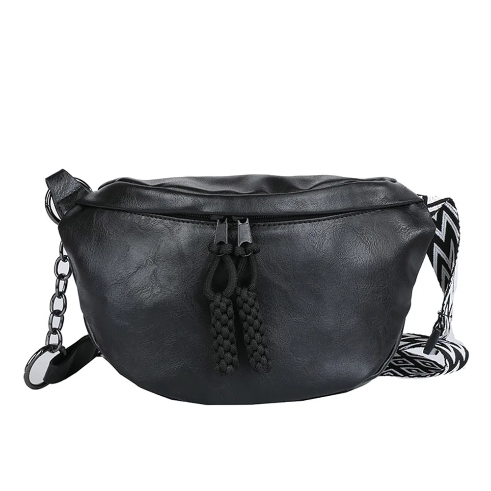 Miękka skórzana torba na talię dla kobiet Łańcuch Fanny Pack Wysokiej jakości torby na ramię z paskiem Modne designerskie torby na klatkę piersiową Crossbody — zdjęcie 2