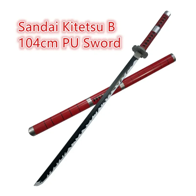 104cm Cosplay Sword 1:1 Sword Zoro Sandaioni Kitetsu Weapon Katana Safety PU Ninja Knife Samurai Sword Toy