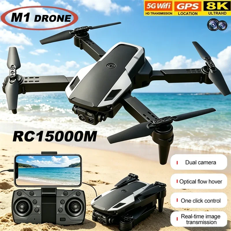M1 Foldable Drone HD Camera Optical Flow Positioning VR Glasses Portable RC Quadcopter Outdoor Aerial Drone Children's Toy Gifts