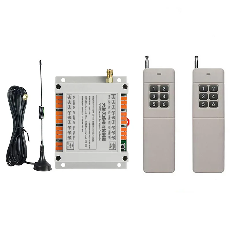 

3000 м 433 МГц DC 12 В 24 В 36 В 6 каналов 6 каналов RF беспроводной пульт дистанционного управления релейный переключатель света/лампа/окно/гаражные двери проекционный экран