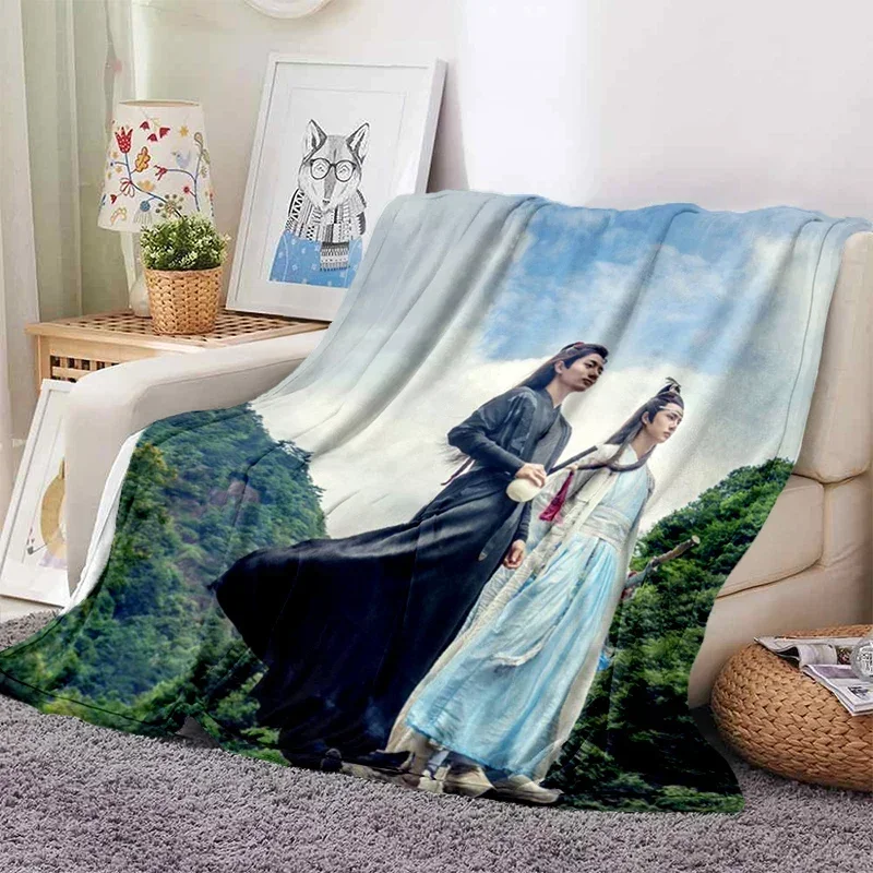 Drama The Untamed xiao zhan wang yi bo Soft Throw Blanket Throw Blanket Soft Cartoon Printed Bedspread Bedspread Sofa Gift