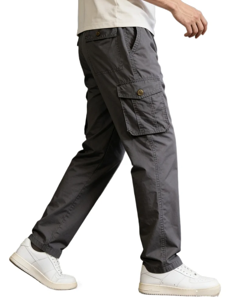 

6xl Men's Casual Pants Multi-pocket Overalls Pants Cotton Loose Large Size Elastic Waist Pants Joggers Men Clothing Ropa Hombre