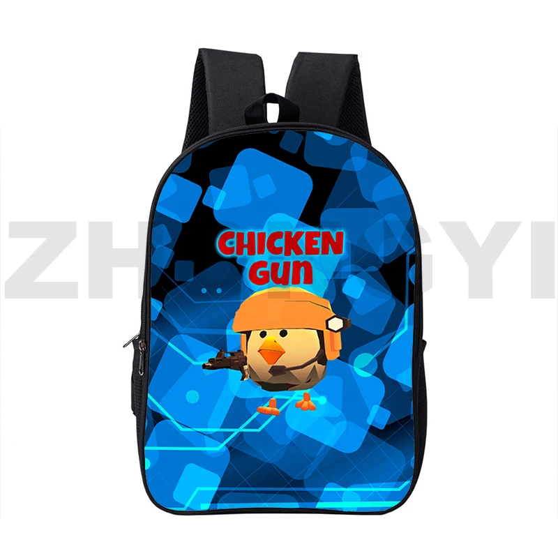 Grande Anime Chicken Gun Mochila Escolar, Mochila de Viagem Urbana, Apto para Estudantes Universitários, Latop Caminhadas e Trekking, 16"