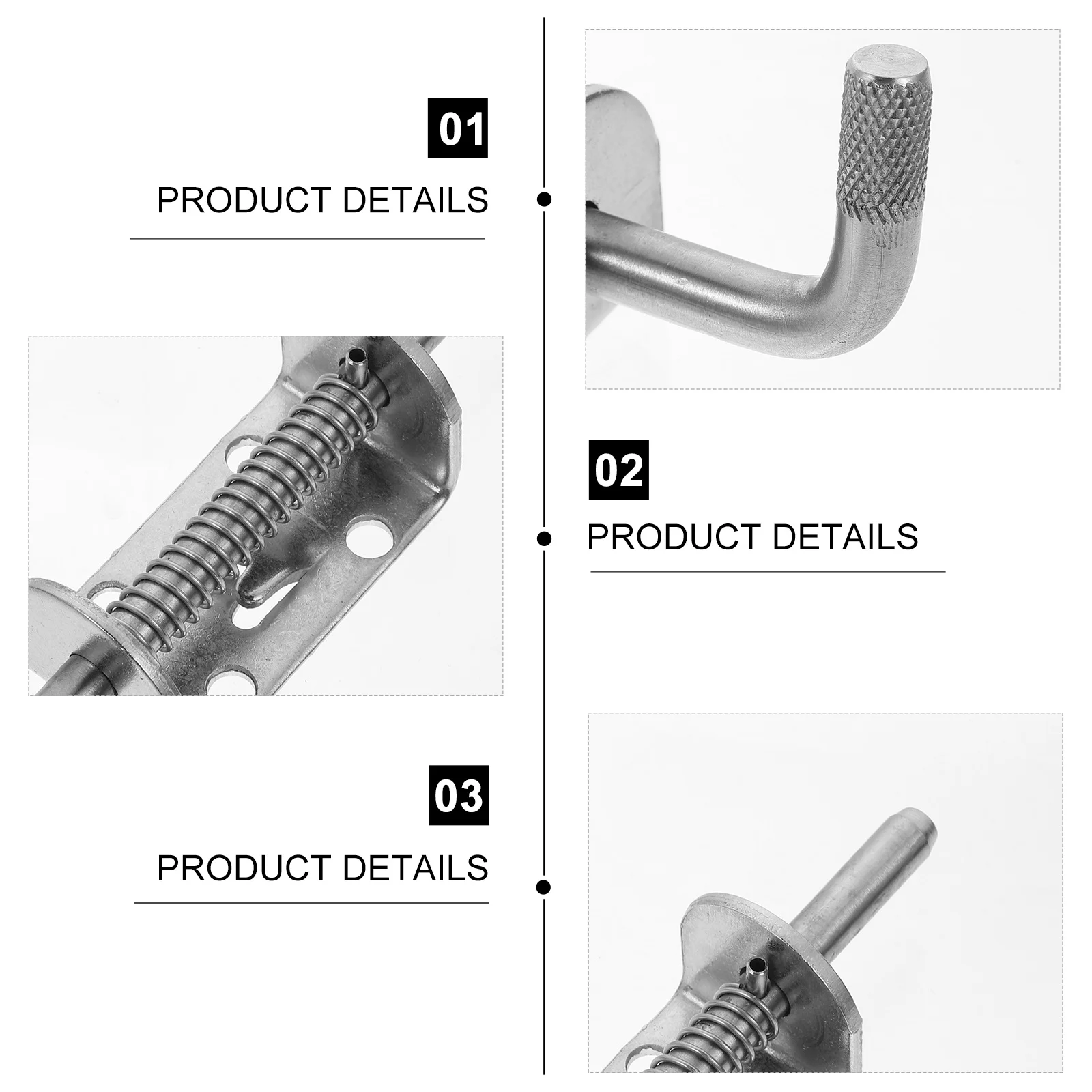 

1pc Heavy Duty Gate Latch Stainless Steel Spring Loaded Lock For Fence Courtyard Door Security Bolt Hardware Outdoor Indoor