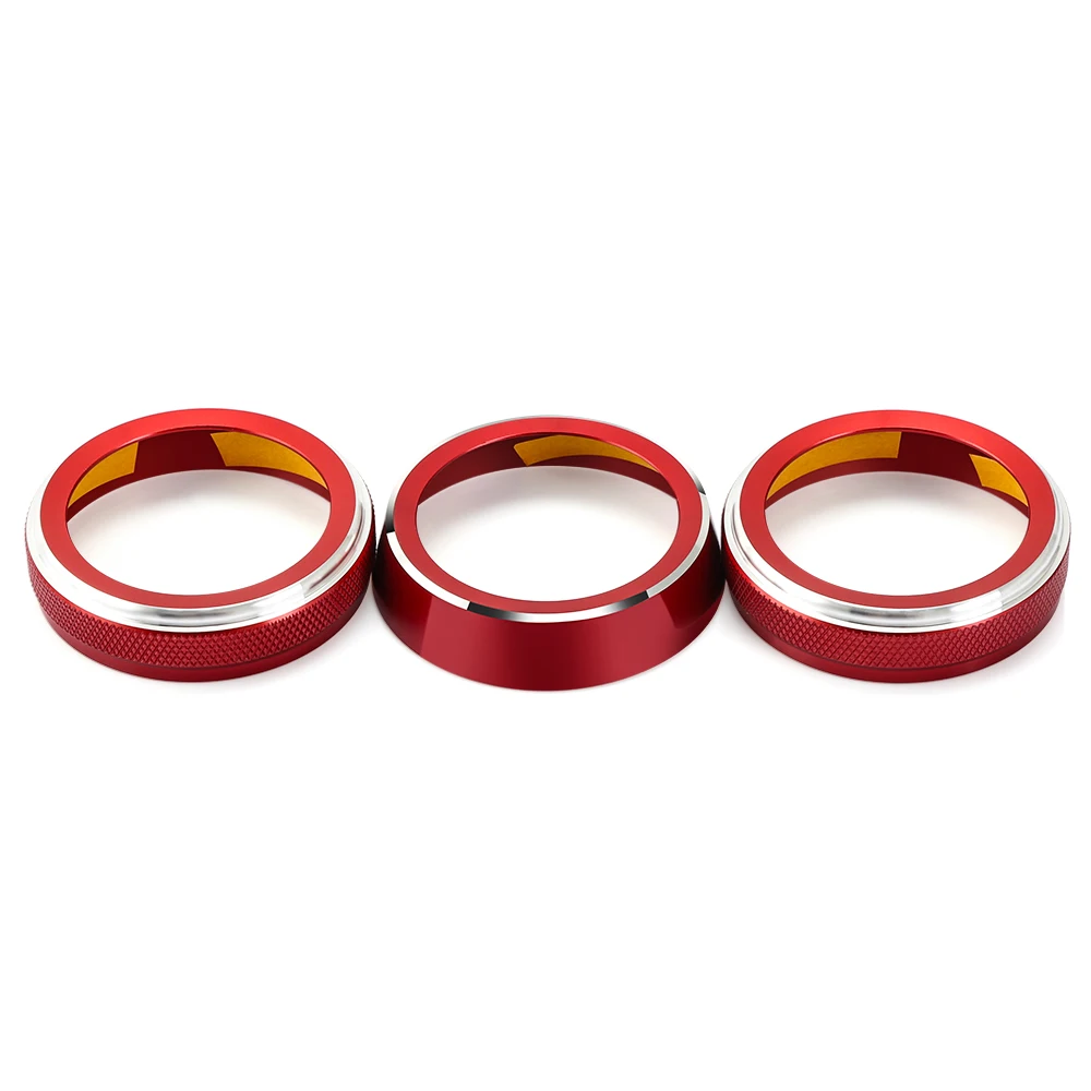 3pcs AC Air Conditioning Sound Knob Cover Aluminum Alloy Button Ring Trim For Suzuki Jimny 2019 2020 Console Covers