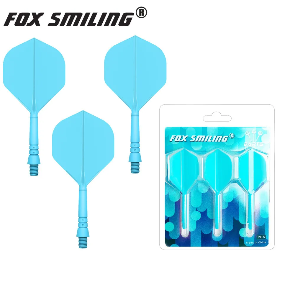 Fox Smiling-dardo de vuelo de 3 piezas con eje de dardo en uno, tornillo 2BA, duradero, anticaída, accesorios profesionales, serie TB