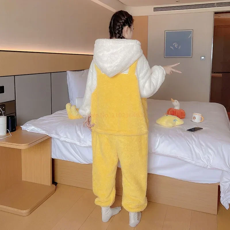 2023 New Cartoon Cute Spongebob Squarepants Coral Plush Pajamas Women\'s Winter Patrick Star Home Plush Thickening Pajamas Set