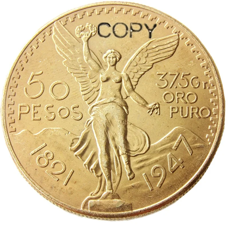 Mexico 1947 Silver/Gold Plated 50 Peso Gold Plated copy coin