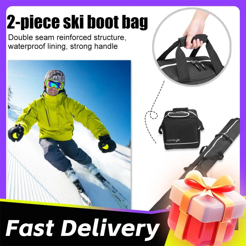 

Ski Bag & Boot Bag Set Waterproof Ski Carrier Bag & Boot Pouch Ski and Boot Travel Kit Ski Equipment Bag Set for Adults Children