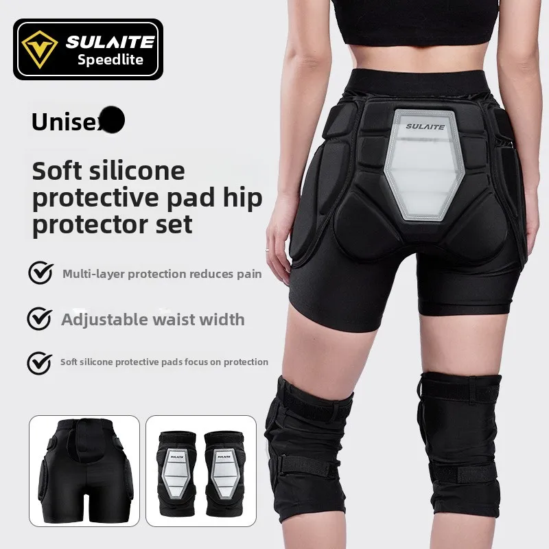 SULAITE Motorcycle Hip Protection Gear Outdoor Roller Skating Ski Hip Pants Outdoor Cycling Sports Protective Gear S-2XL