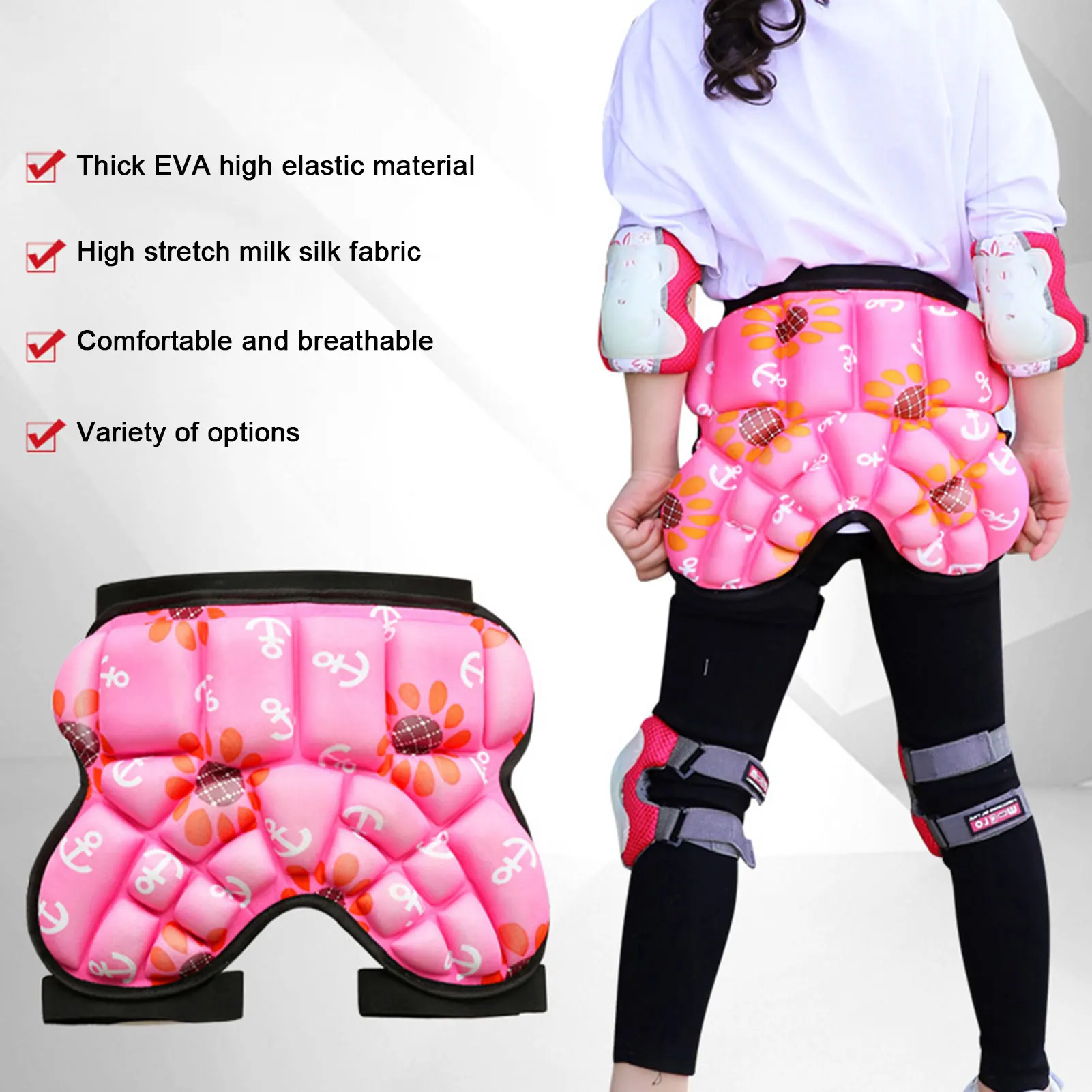 Kids Butt Protection Shorts Protection Ski Pants Skate Snowboard Skiing Protector Roller Skating Protective Hip Padded Shorts