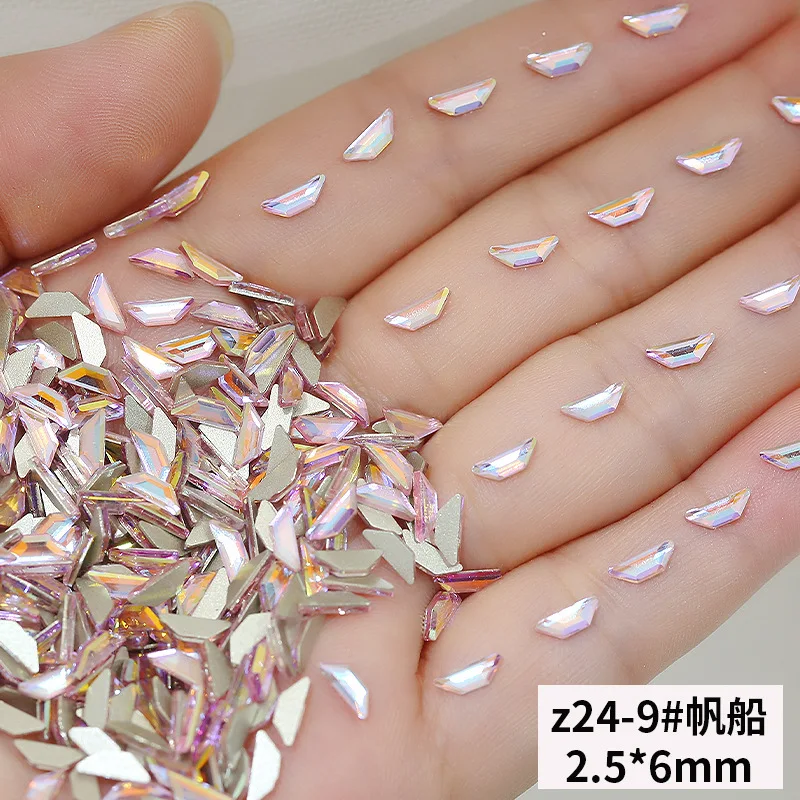 50PCS Sparkle Mini Cognac Pink Flatback Diamonds Star Marquise Love Glass Nail Art Rhinestones Decorations Manicure Ornaments image 3