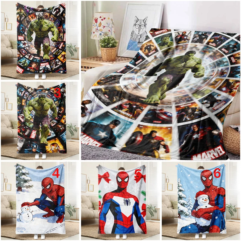 

Marvel Hulk Marvel Blanket Flannel Throw Warm Sofa Bed Cover Superhero Home Decor