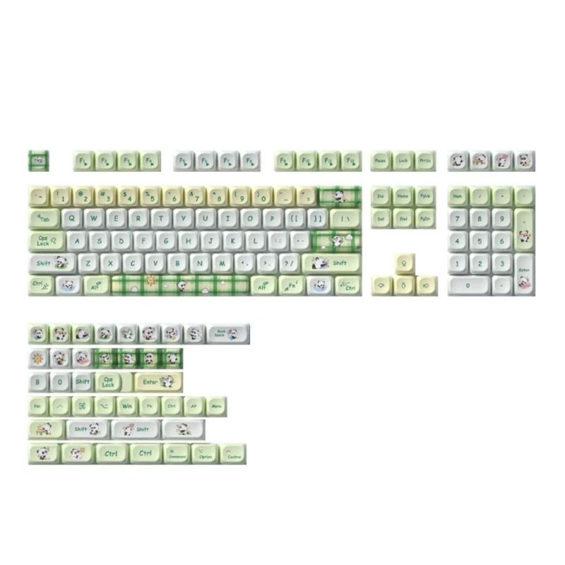 

Green Pandas MOTProfile Keycaps PBT Dye Sublimations Set for Mechanical Keyboards