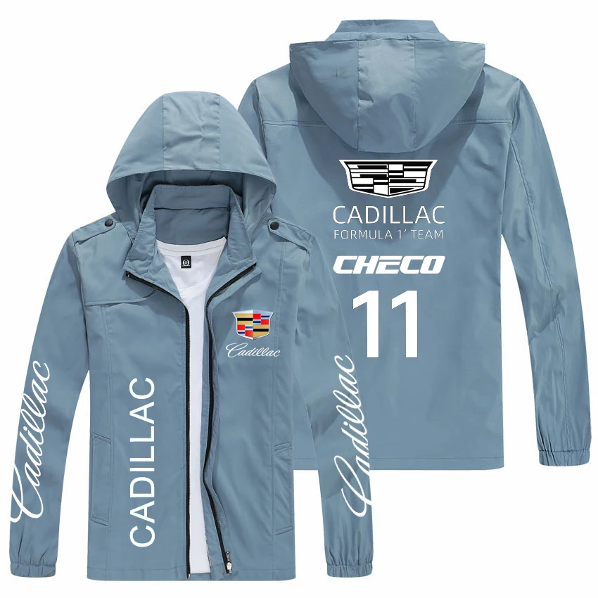 2026 Upper Spring New Cadillac Windproof Jacket with Hood, Parka, Zipper Cardigan, Biker Jacket