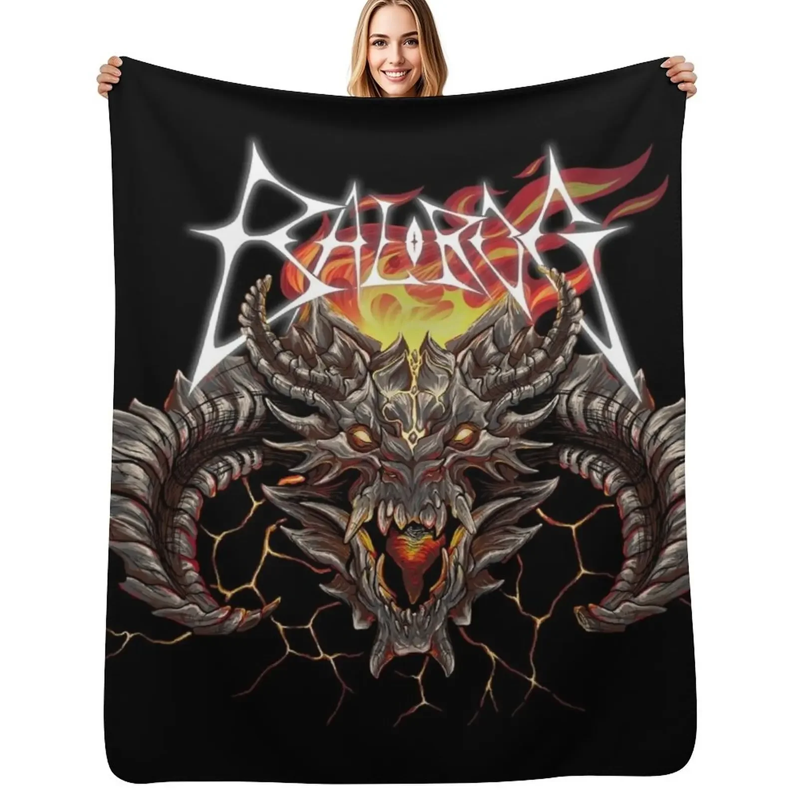 

Death Metal Balrog Throw Blanket Picnic Shaggy Soft Plush Plaid Camping Blanket