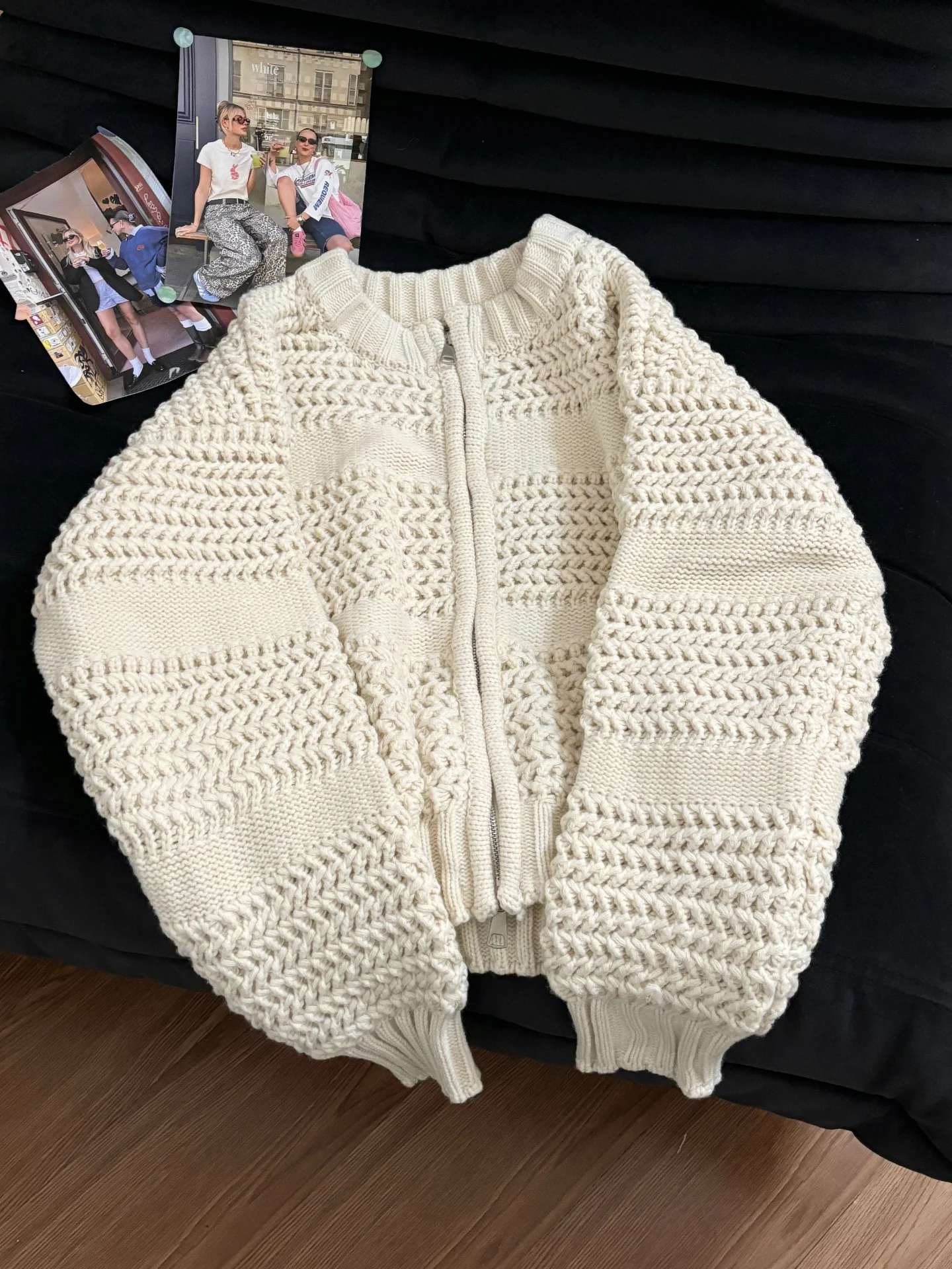 

Корейская толстая пряжа на молнии, осенне-зимняя свободная толстая женская куртка, модный однотонный универсальный свитер