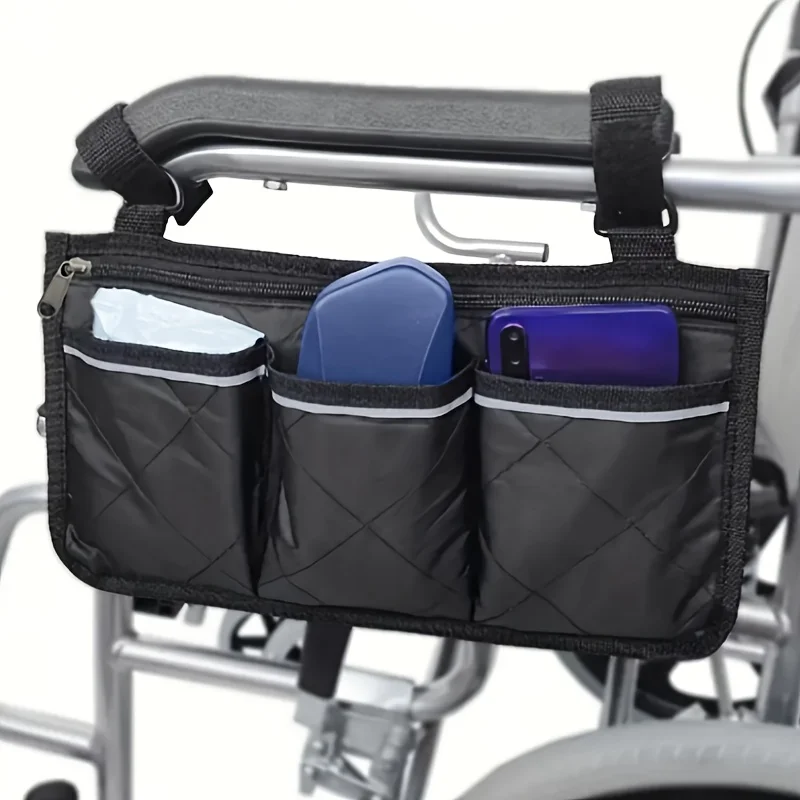 1pc Car Seat Back Storage Bag, Wheelchair Armrest Storage Bag, Motorcycle Bicycle Stroller Walker Hanging Storage Bag