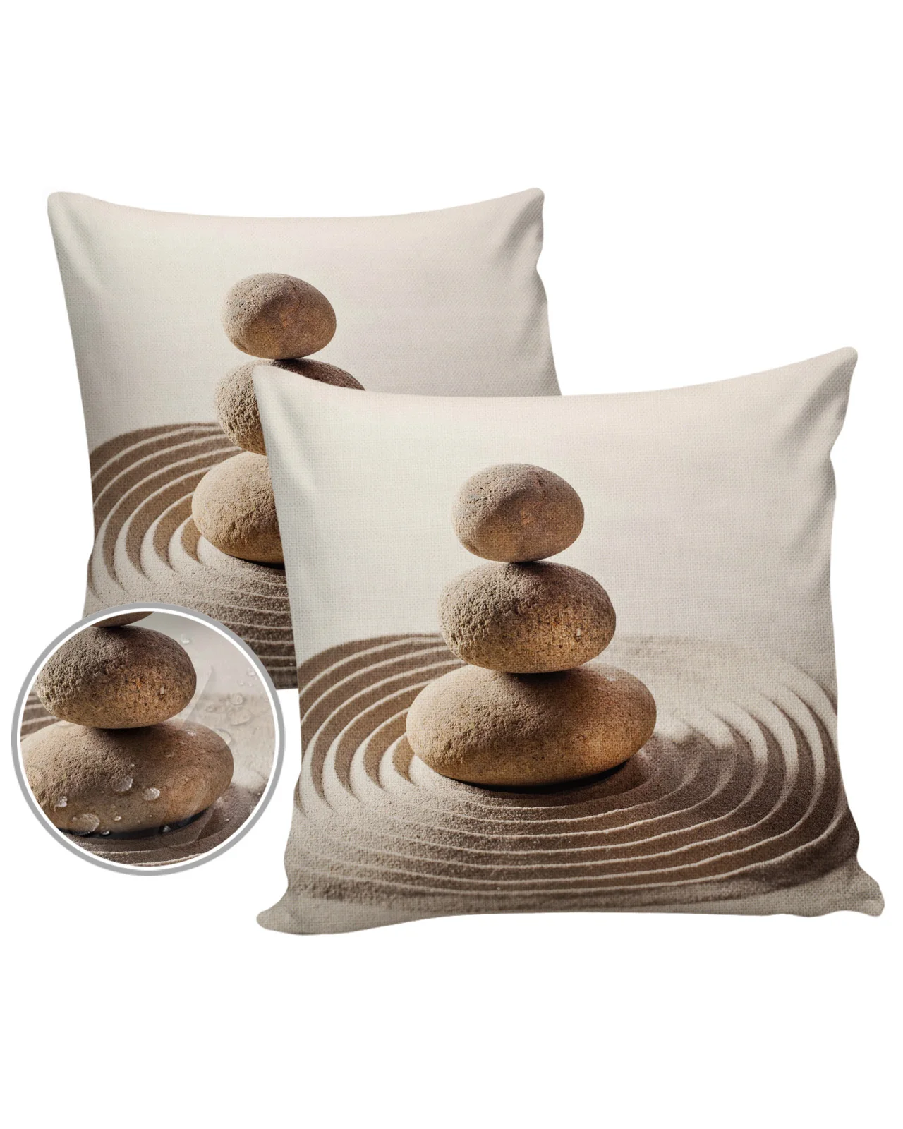 Stones Vortex Circle Sand 2/4pcs Pillowcase Waterproof Cushion Cover for Wedding Home Sofa Cushion Pillow Cover Birthday Gift